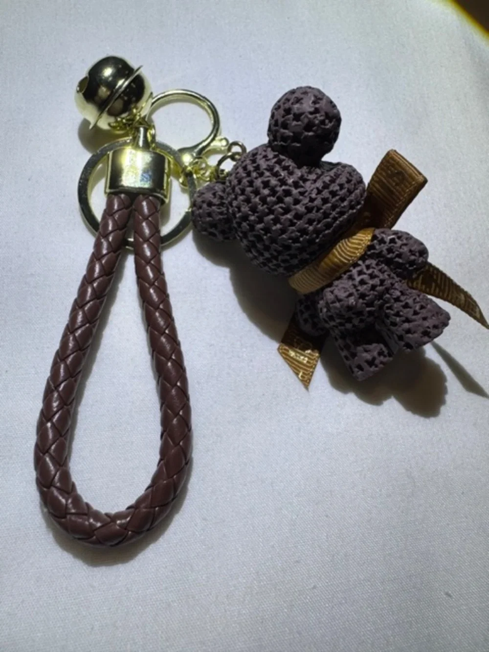 Love Is Eternal Brown Keychain Purse Charm